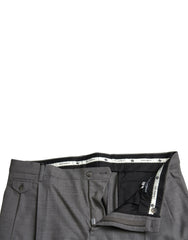 Dolce & Gabbana Gray Wool Chino Skinny Men Dress Trouser Pants -   -  Dolce & Gabbana.