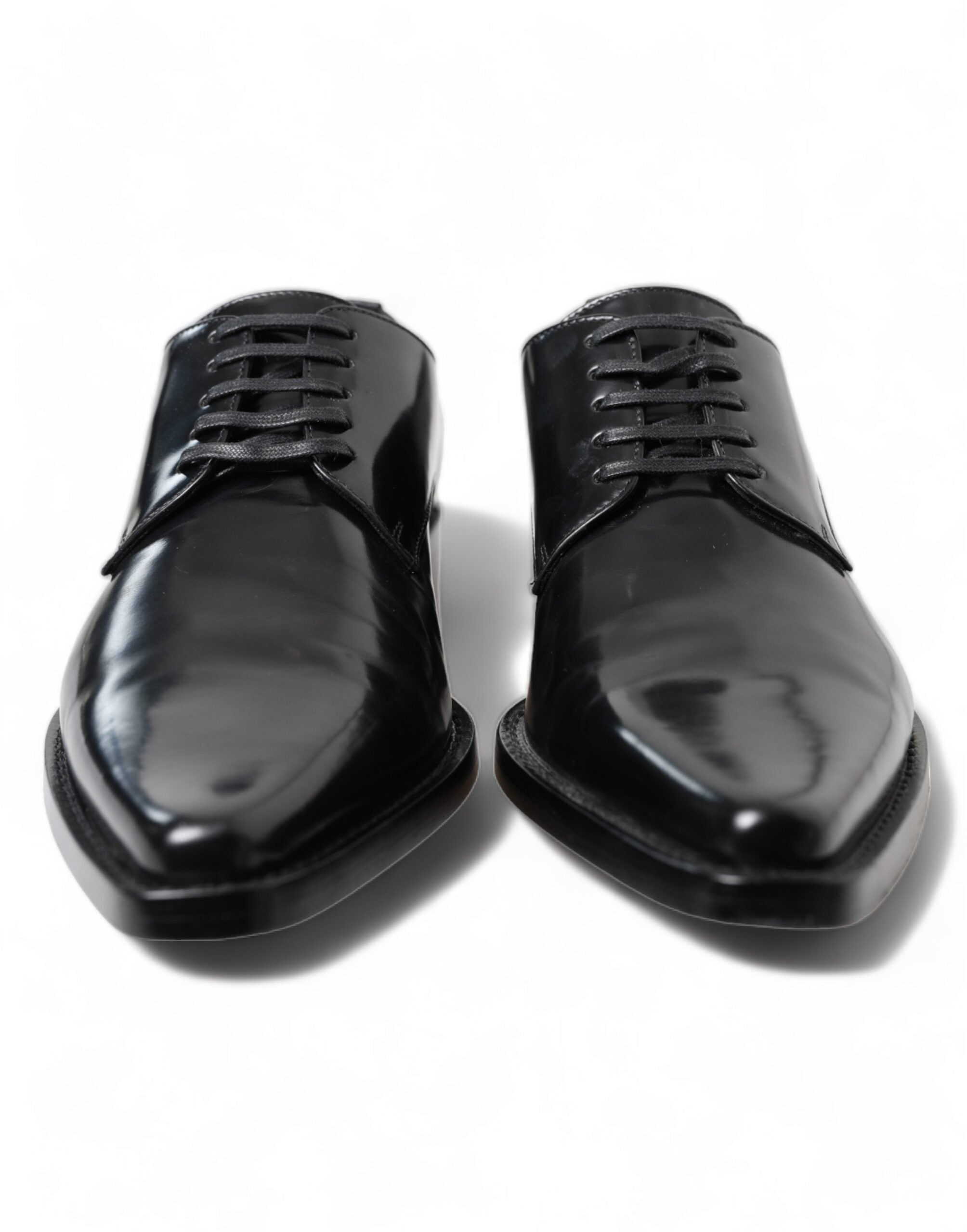 Dolce & Gabbana Black Leather Lace Up Formal Flats Shoes -   -  Dolce & Gabbana.