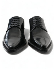 Dolce & Gabbana Black Leather Lace Up Formal Flats Shoes -   -  Dolce & Gabbana.