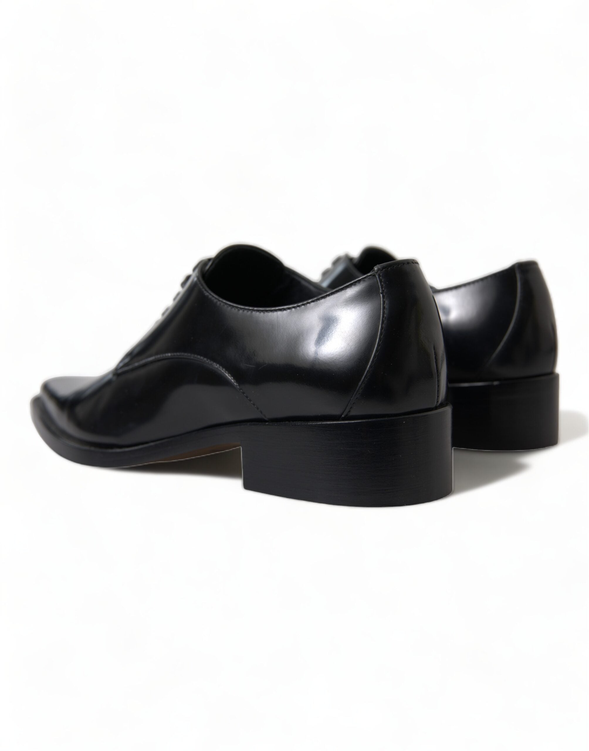 Dolce & Gabbana Black Leather Lace Up Formal Flats Shoes -   -  Dolce & Gabbana.