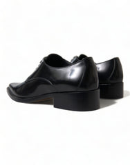 Dolce & Gabbana Black Leather Lace Up Formal Flats Shoes -   -  Dolce & Gabbana.