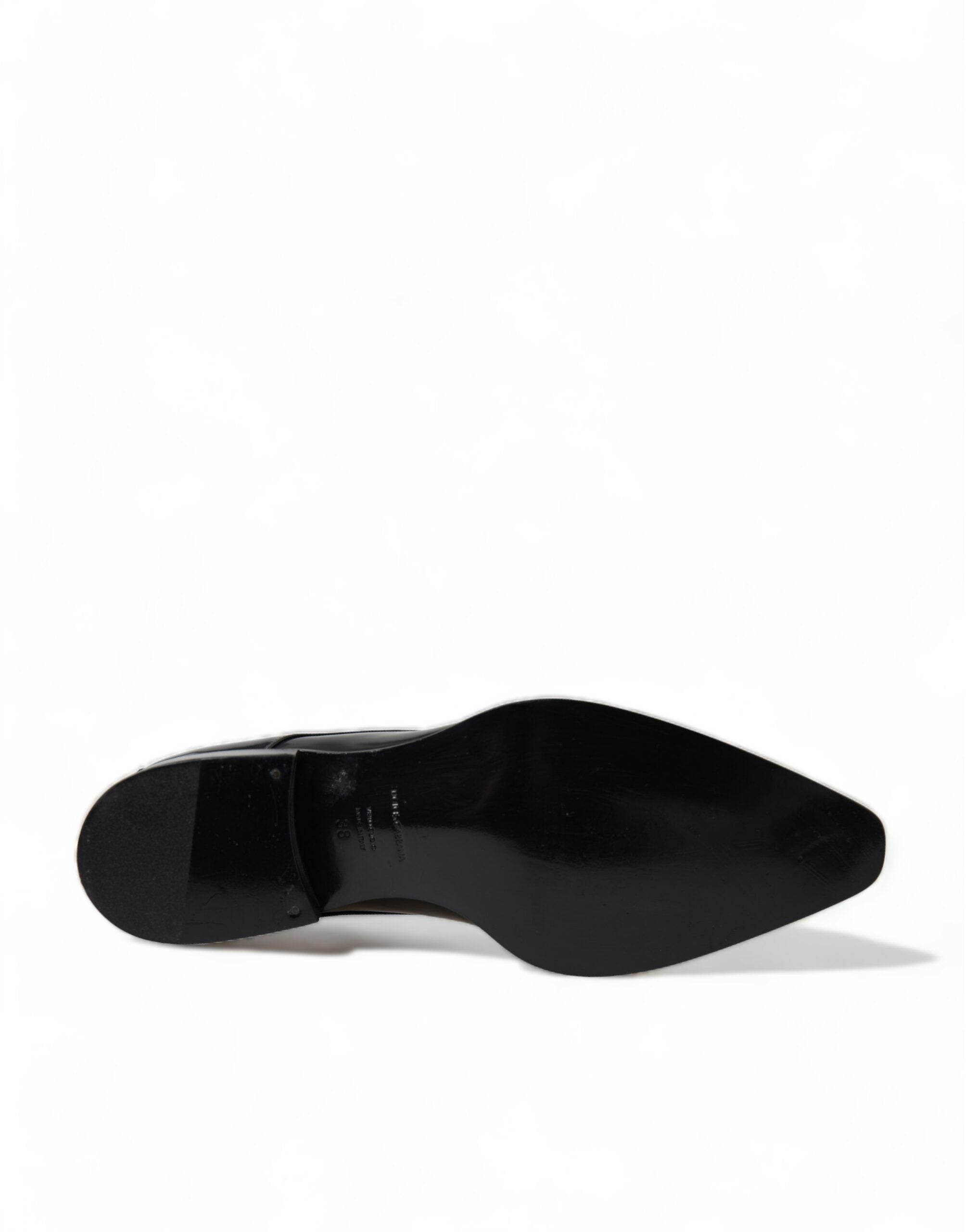 Dolce & Gabbana Black Leather Lace Up Formal Flats Shoes -   -  Dolce & Gabbana.