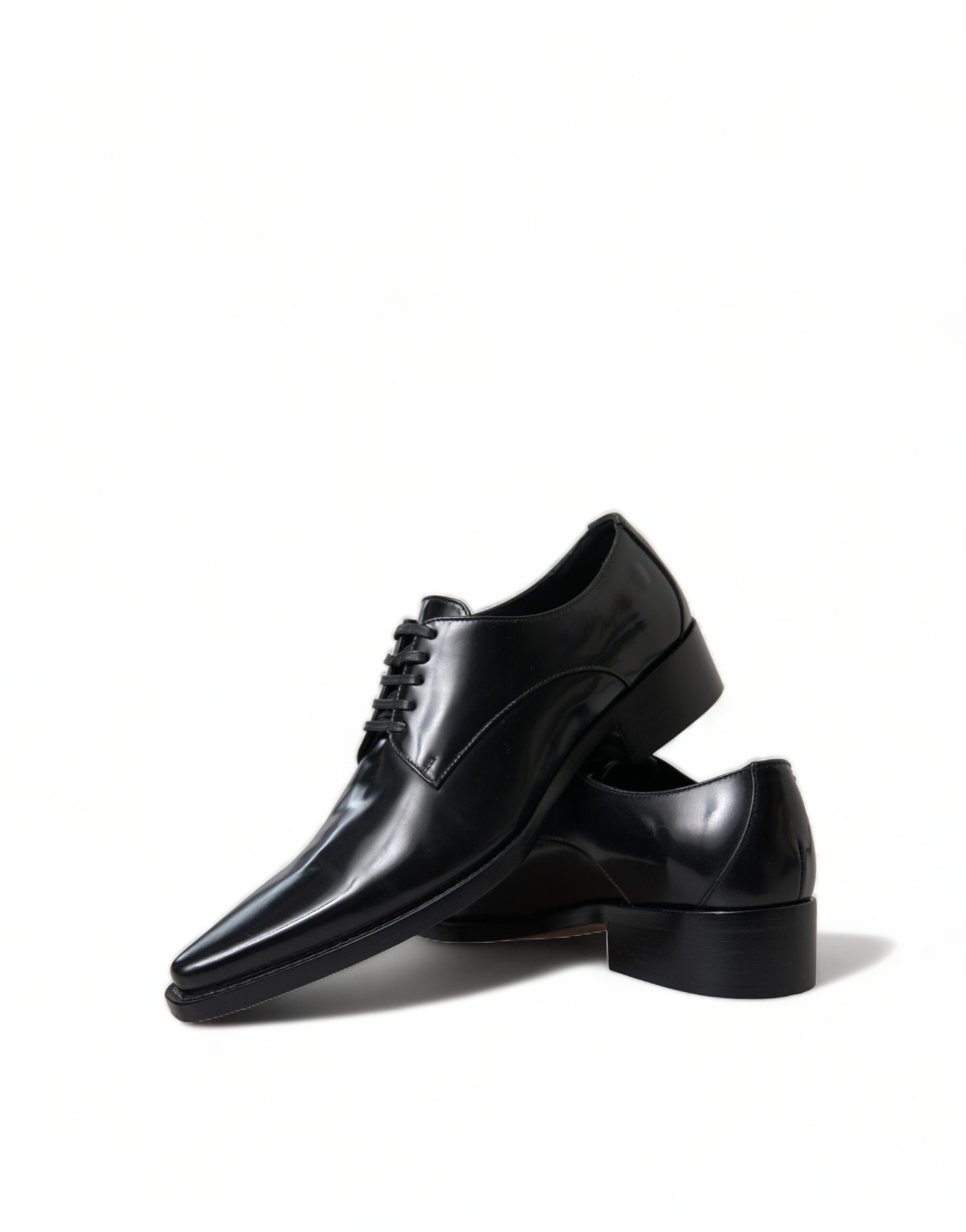 Dolce & Gabbana Black Leather Lace Up Formal Flats Shoes -   -  Dolce & Gabbana.