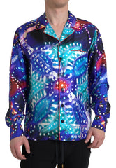 Dolce & Gabbana Multicolor Silk Psychedelic Print Men Pajama Shirt -   -  Dolce & Gabbana.