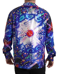 Dolce & Gabbana Multicolor Silk Psychedelic Print Men Pajama Shirt -   -  Dolce & Gabbana.