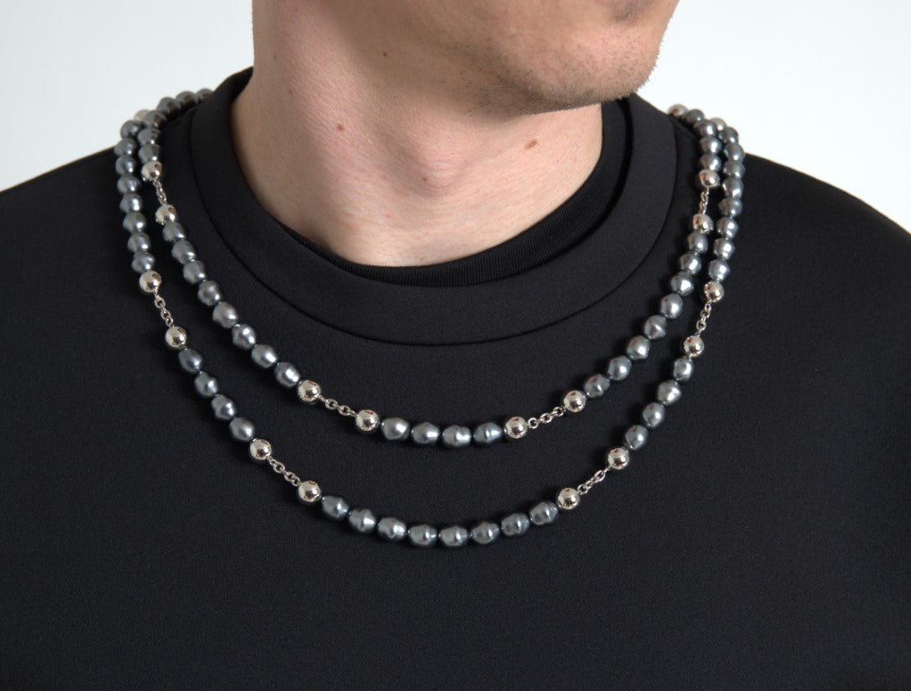 Dolce & Gabbana Black Necklace Embellished Polyester T-shirt -   -  Dolce & Gabbana.