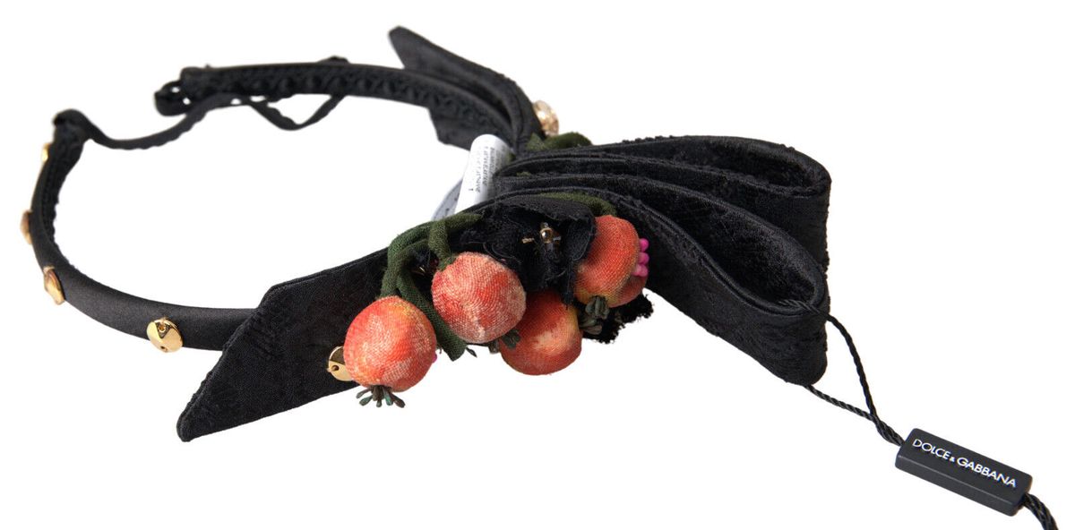 Dolce & Gabbana Black with multicolor Fig Fruit Crystal Tiara Diadem Headband -   -  Dolce & Gabbana.