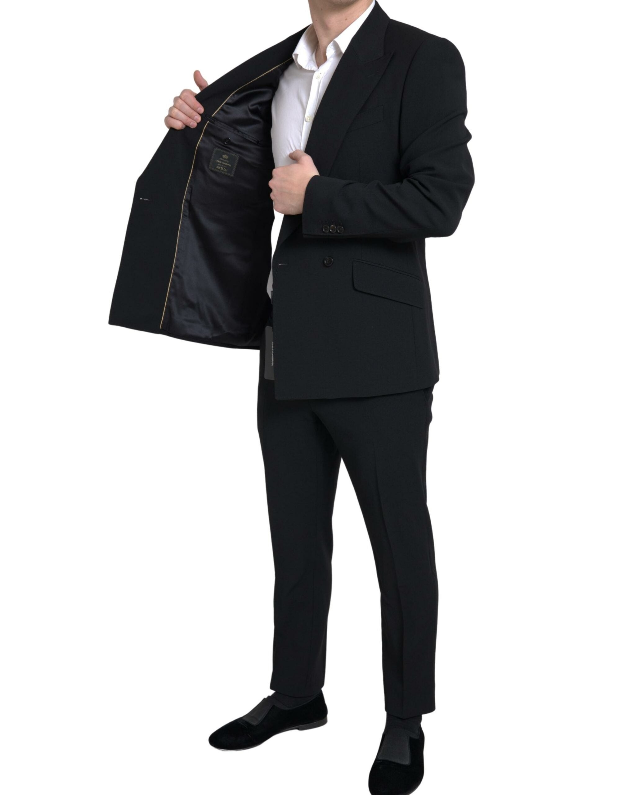 Dolce & Gabbana Black 2 Piece Double Breasted SICILIA Suit -   -  Dolce & Gabbana.