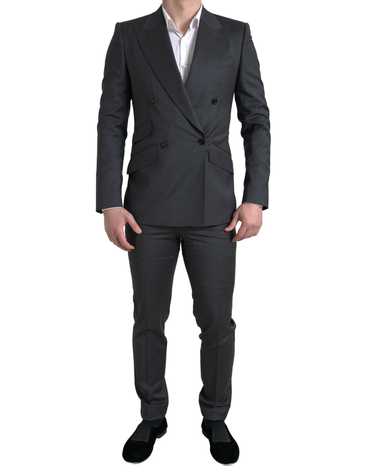 Dolce & Gabbana Gray 2 Piece Double Breasted SICILIA Suit -   -  Dolce & Gabbana.