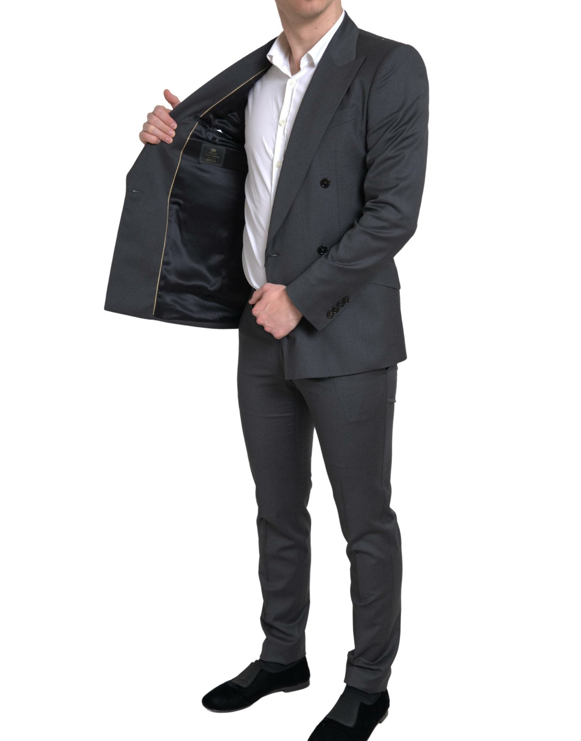 Dolce & Gabbana Gray 2 Piece Double Breasted SICILIA Suit -   -  Dolce & Gabbana.