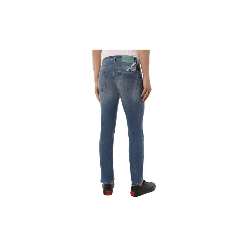 Jacob Cohen Light Blue Cotton Men Jeans with Stretch Fit -   -  Jacob Cohen.