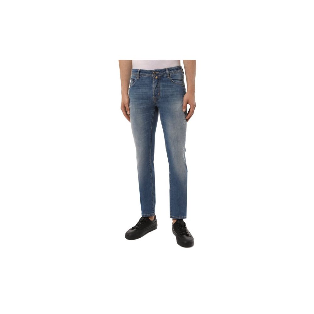 Jacob Cohen Light Blue Cotton Men Jeans with Stretch Fit -   -  Jacob Cohen.