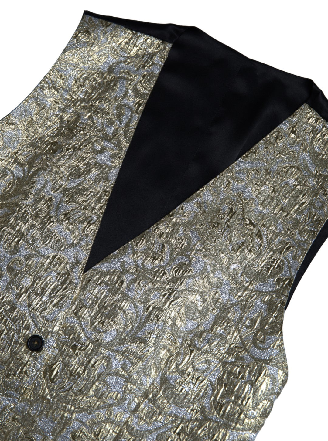 Dolce & Gabbana Floral Jacquard Waistcoat Formal Gold Vest -  Vests for Men Suits -  Dolce & Gabbana.