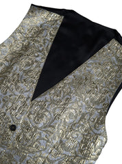 Dolce & Gabbana Floral Jacquard Waistcoat Formal Gold Vest -  Vests for Men Suits -  Dolce & Gabbana.