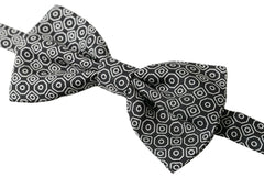 Dolce & Gabbana Black White Pattern Adjustable Neck Papillon Bow Tie -  Neckties, Men -  Dolce & Gabbana.