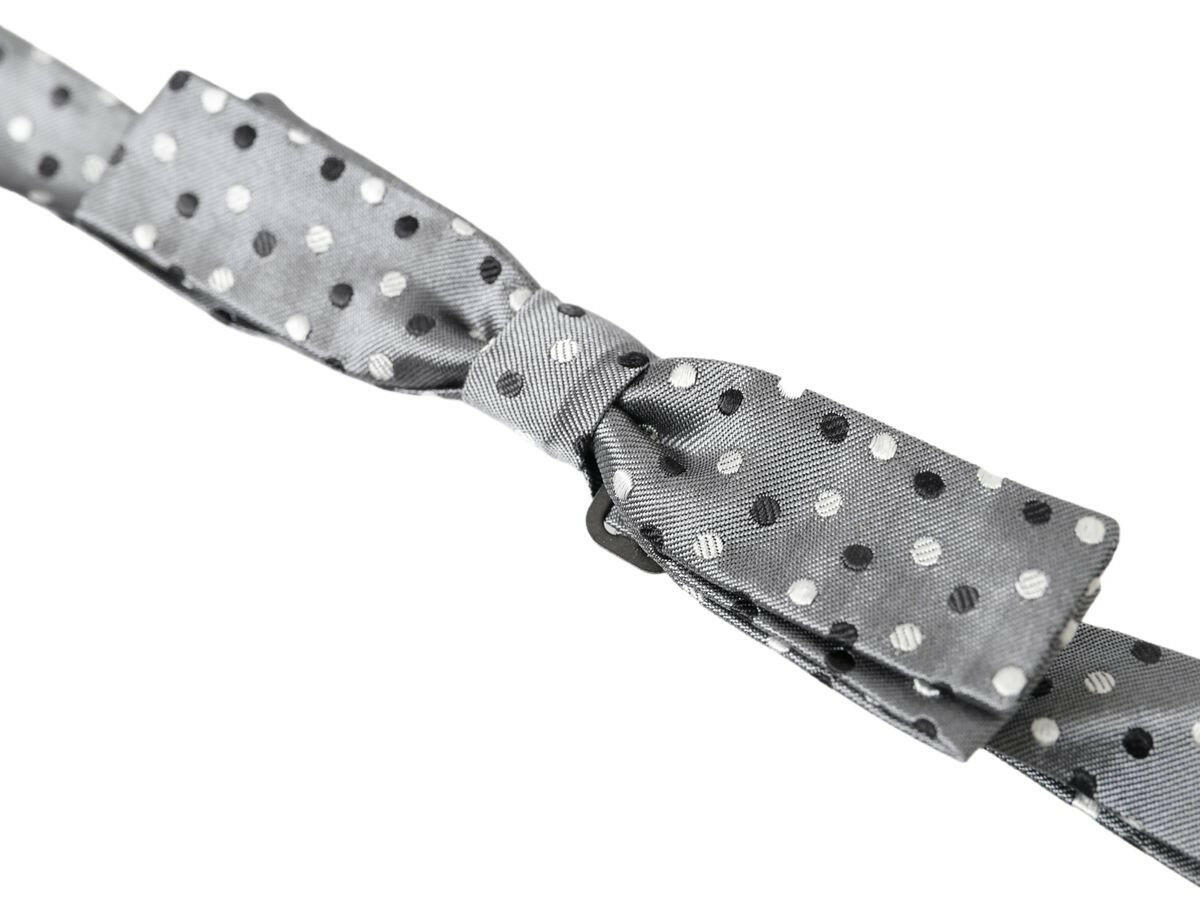 Dolce & Gabbana Gray Polka Dot Silk Adjustable Men Neck Papillon Bow Tie -  Neckties, Men -  Dolce & Gabbana.