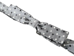 Dolce & Gabbana Gray Polka Dot Silk Adjustable Men Neck Papillon Bow Tie -  Neckties, Men -  Dolce & Gabbana.
