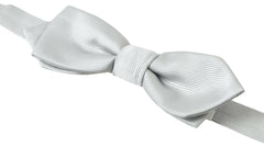 Dolce & Gabbana Gray Silk Adjustable Men Neck Papillon Bow Tie -  Neckties, Men -  Dolce & Gabbana.