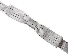 Dolce & Gabbana Gray Dotted Silk Adjustable Men Neck Papillon Bow Tie -  Neckties, Men -  Dolce & Gabbana.
