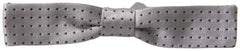 Dolce & Gabbana Gray Dotted Silk Adjustable Men Neck Papillon Bow Tie -  Neckties, Men -  Dolce & Gabbana.