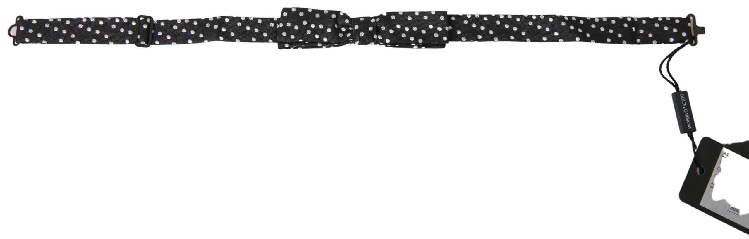 Dolce & Gabbana Black Polka Dot Silk Adjustable Men Neck Papillon Bow Tie -  Neckties, Men -  Dolce & Gabbana.