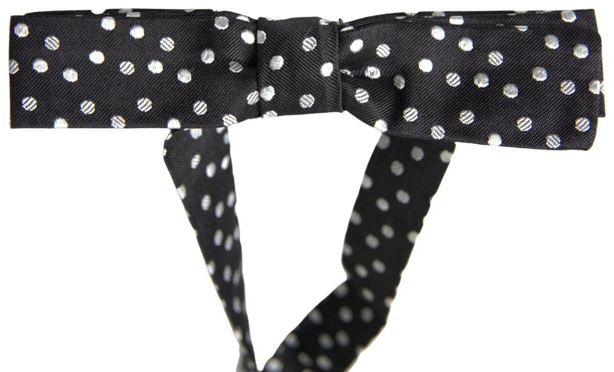 Dolce & Gabbana Black Polka Dot Silk Adjustable Men Neck Papillon Bow Tie -  Neckties, Men -  Dolce & Gabbana.