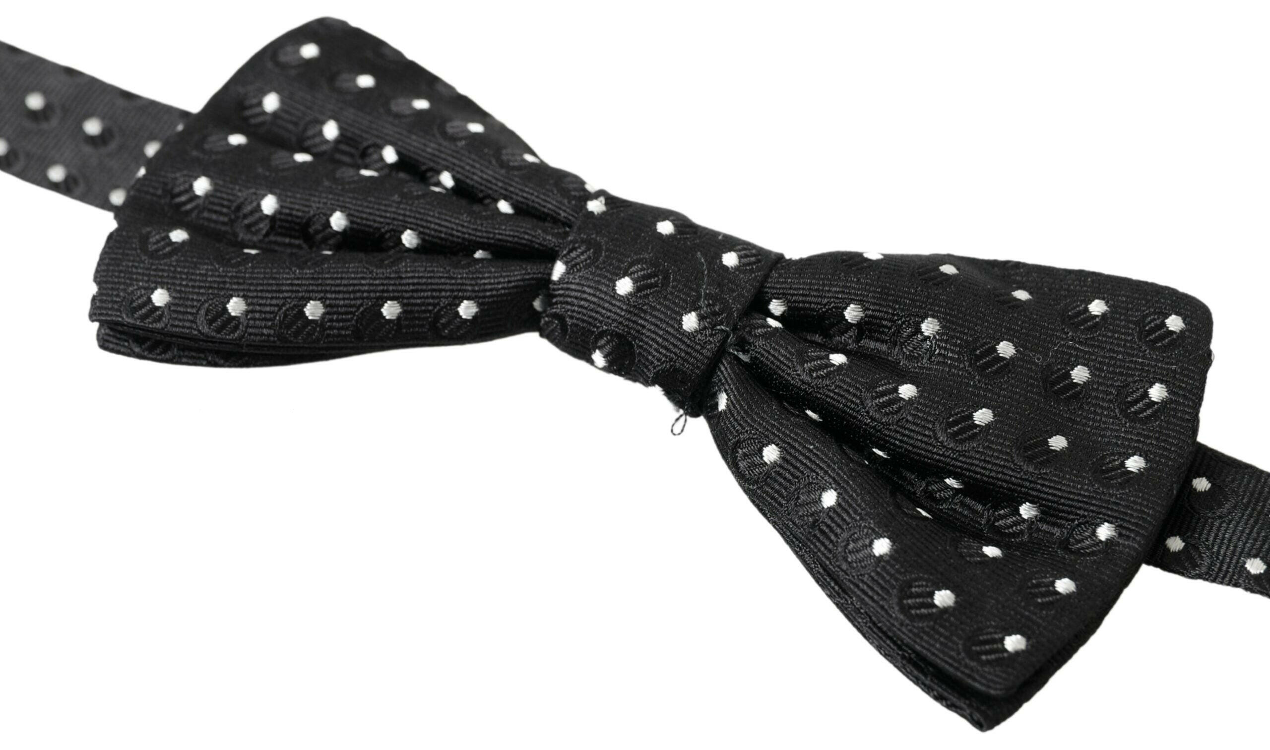 Dolce & Gabbana Black Polka Dot Silk Adjustable Men Neck Papillon Bow Tie -  Neckties, Men -  Dolce & Gabbana.