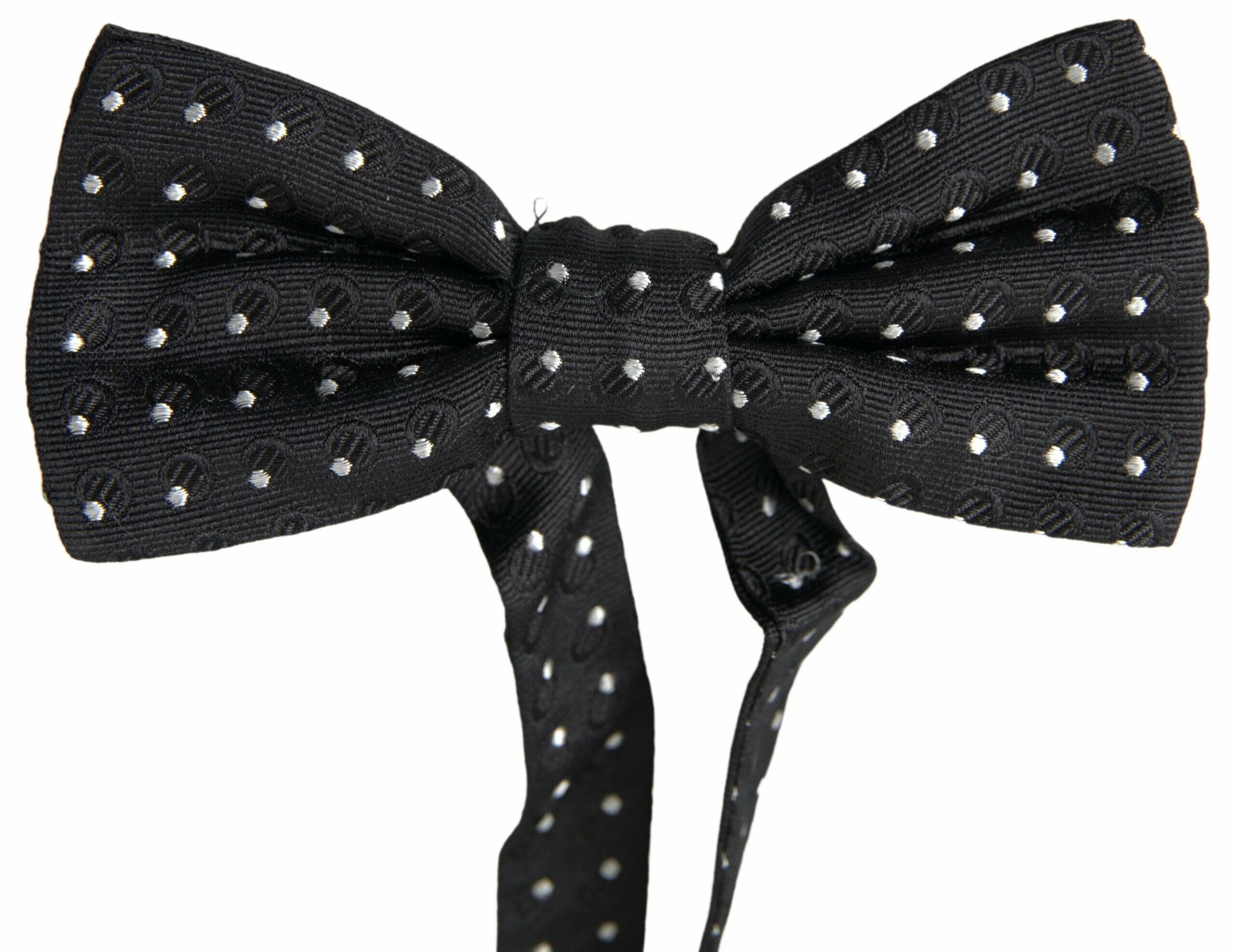 Dolce & Gabbana Black Polka Dot Silk Adjustable Men Neck Papillon Bow Tie -  Neckties, Men -  Dolce & Gabbana.