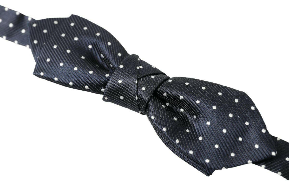 Dolce & Gabbana Blue Polka Dot Silk Adjustable Men Neck Papillon Bow Tie -  Neckties, Men -  Dolce & Gabbana.