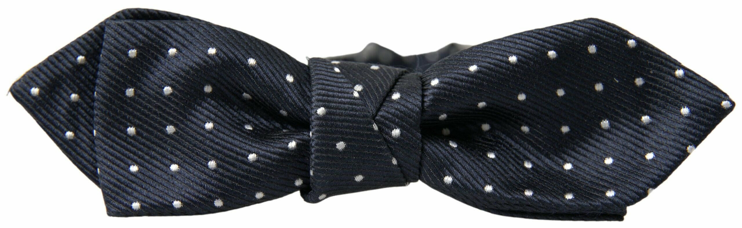 Dolce & Gabbana Blue Polka Dot Silk Adjustable Men Neck Papillon Bow Tie -  Neckties, Men -  Dolce & Gabbana.