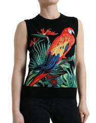 Dolce & Gabbana Black Bird Wool Knit Sleeveless Tank T-shirt -   -  Dolce & Gabbana.
