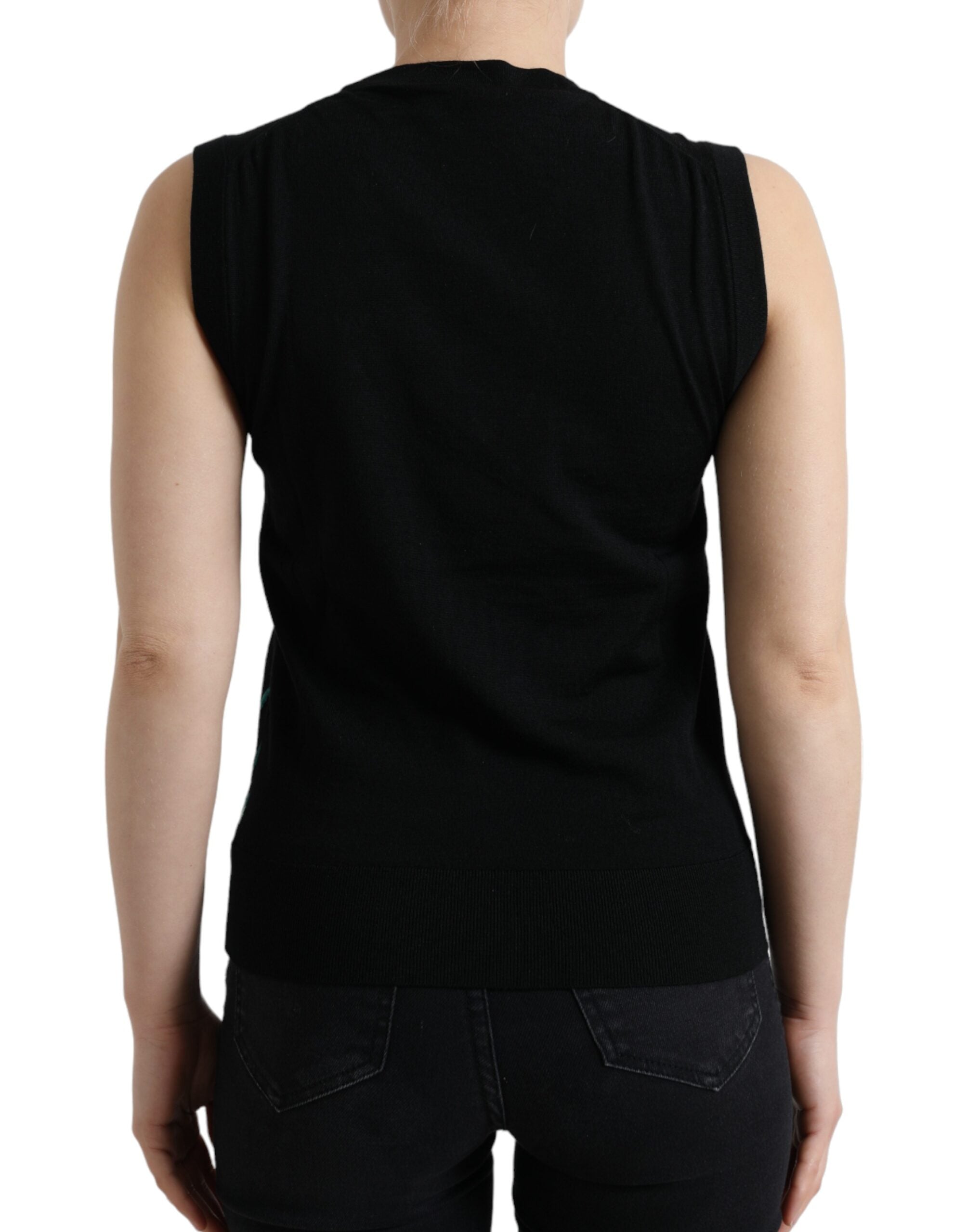 Dolce & Gabbana Black Bird Wool Knit Sleeveless Tank T-shirt -   -  Dolce & Gabbana.