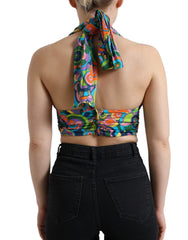 Dolce & Gabbana Multicolor Halter Sleeveless Cropped Tank Top -   -  Dolce & Gabbana.
