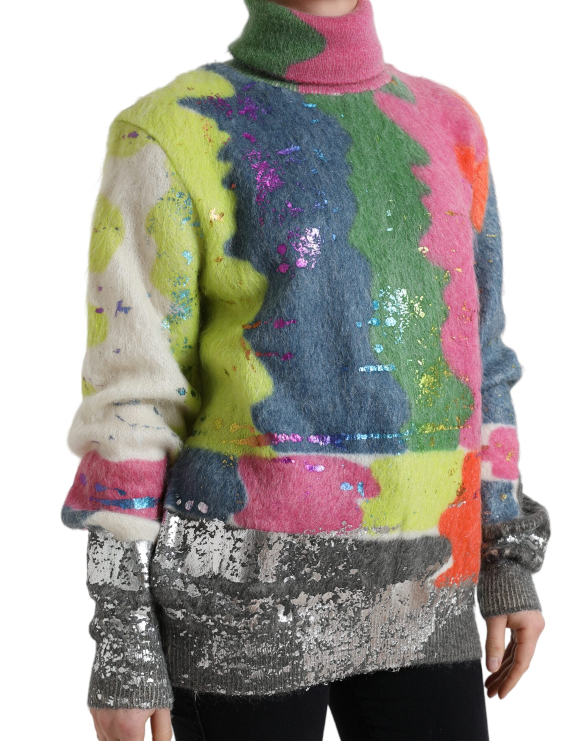 Dolce & Gabbana Multicolor Mohair Turtleneck Pullover Sweater -   -  Dolce & Gabbana.