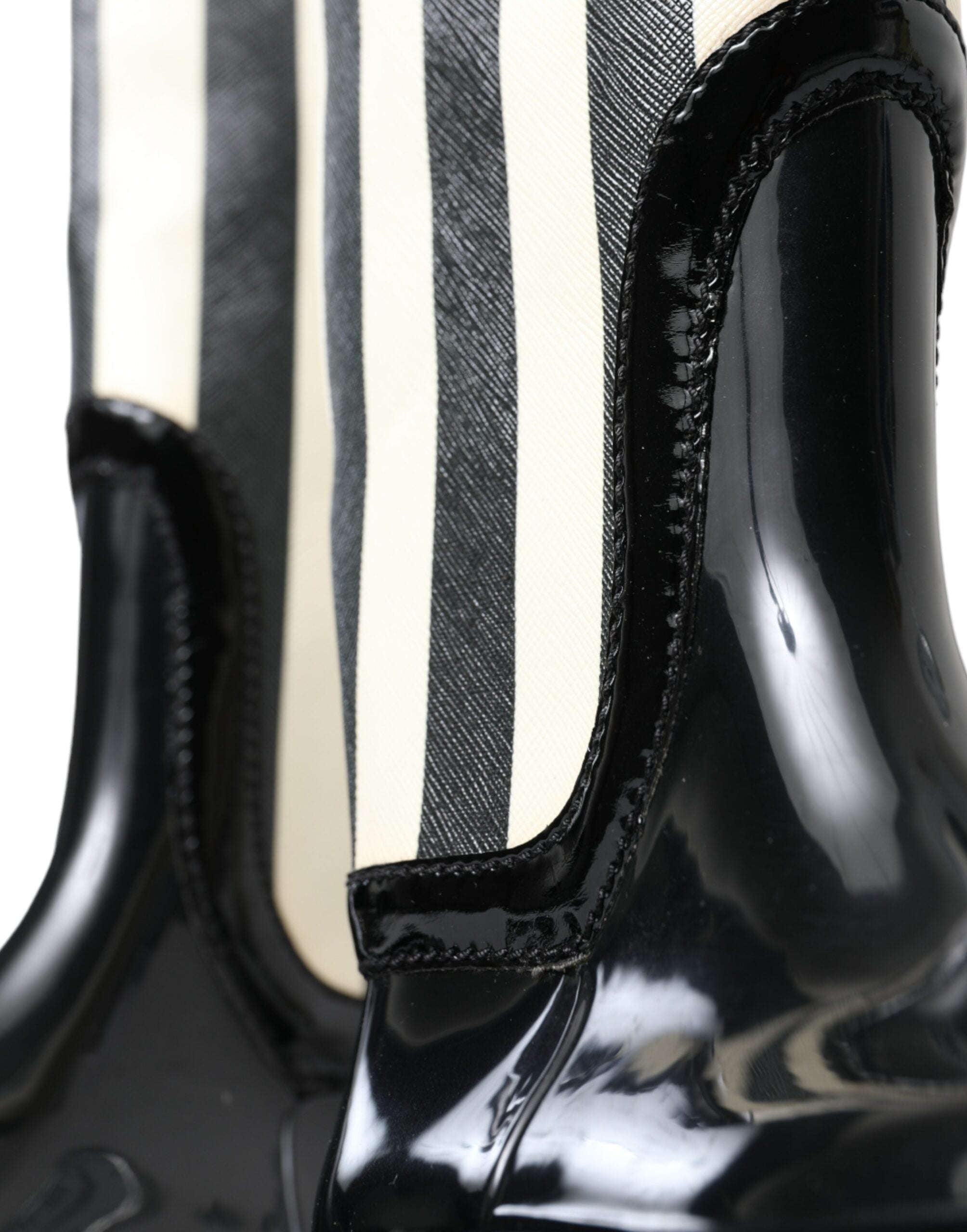 Dolce & Gabbana Black Rubber Knee High Flat Boots Shoes -   -  Dolce & Gabbana.
