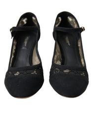 Dolce & Gabbana Black Mary Jane Taormina Lace Pumps Shoes -   -  Dolce & Gabbana.