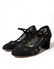 Dolce & Gabbana Black Mary Jane Taormina Lace Pumps Shoes -   -  Dolce & Gabbana.