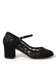 Dolce & Gabbana Black Mary Jane Taormina Lace Pumps Shoes -   -  Dolce & Gabbana.