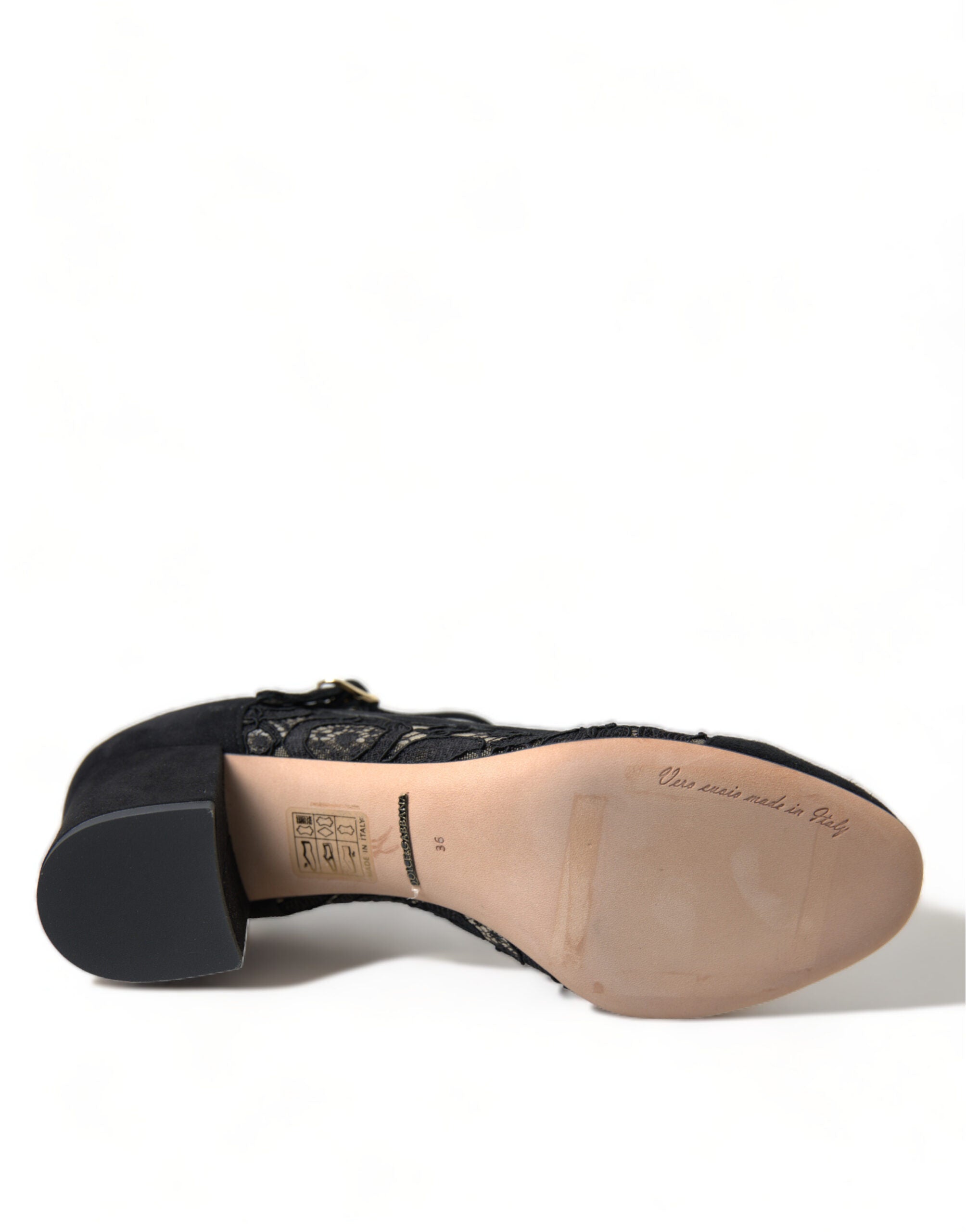 Dolce & Gabbana Black Mary Jane Taormina Lace Pumps Shoes -   -  Dolce & Gabbana.