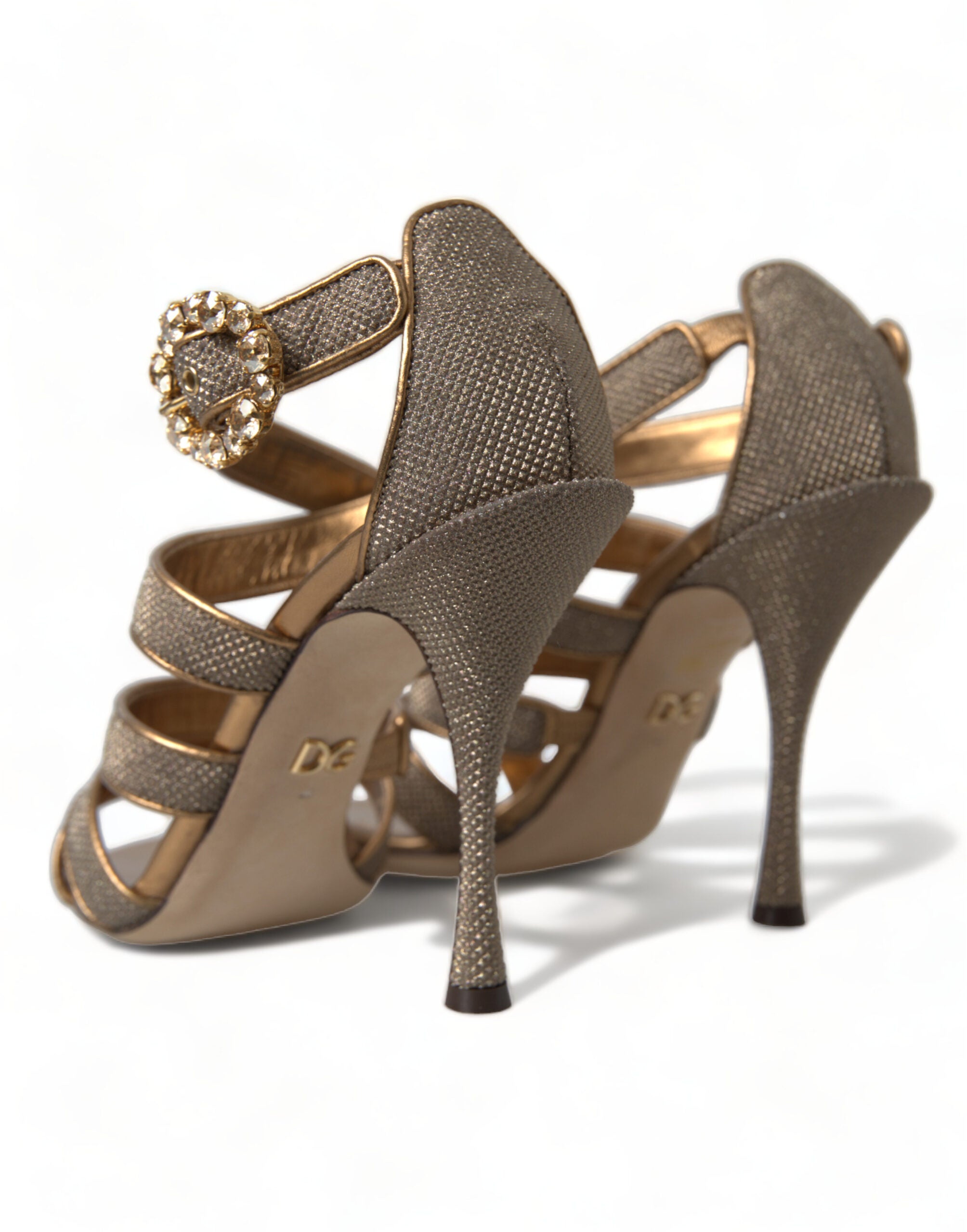 Dolce & Gabbana Bronze Crystal Strap Heels Sandals Shoes -   -  Dolce & Gabbana.