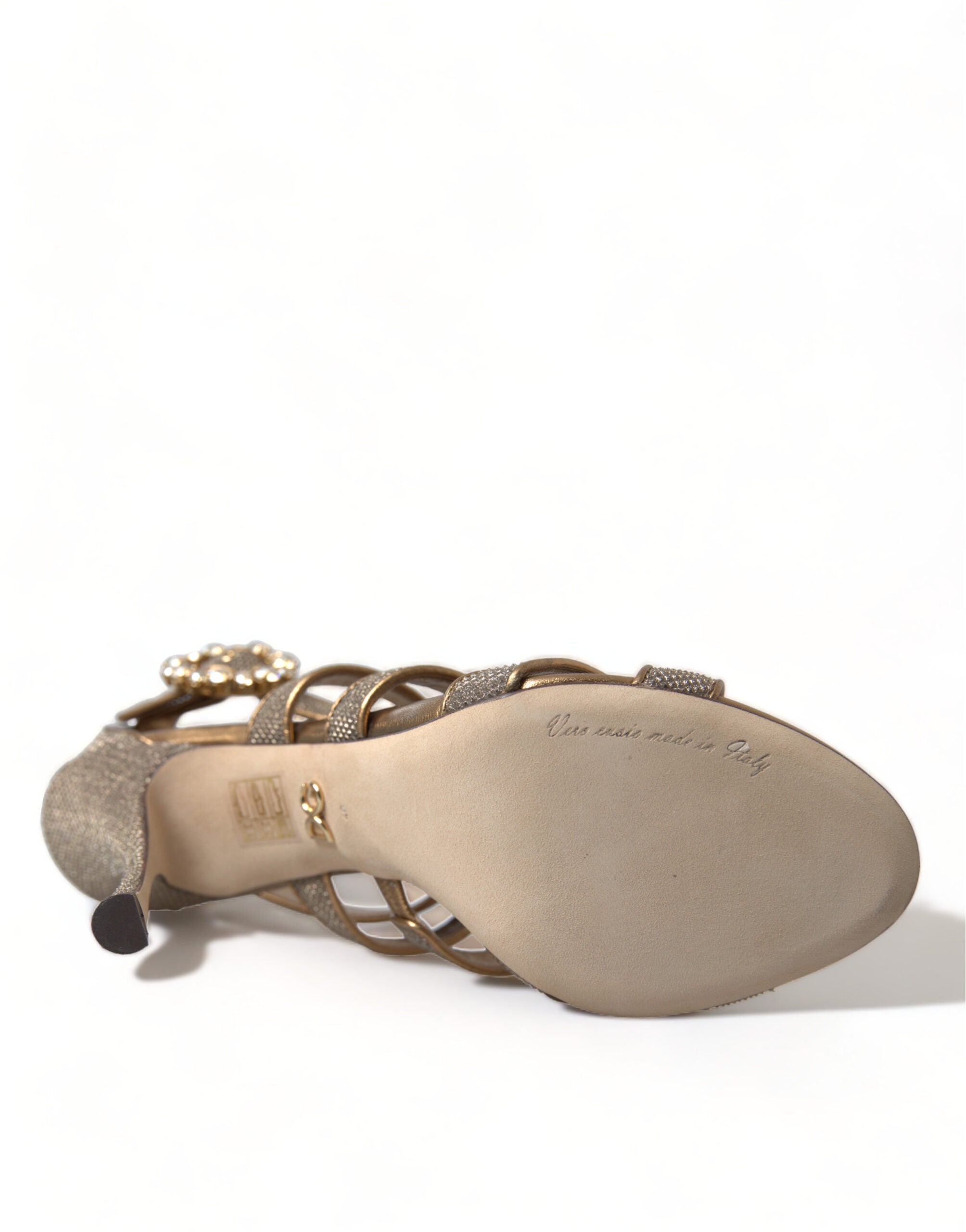 Dolce & Gabbana Bronze Crystal Strap Heels Sandals Shoes -   -  Dolce & Gabbana.