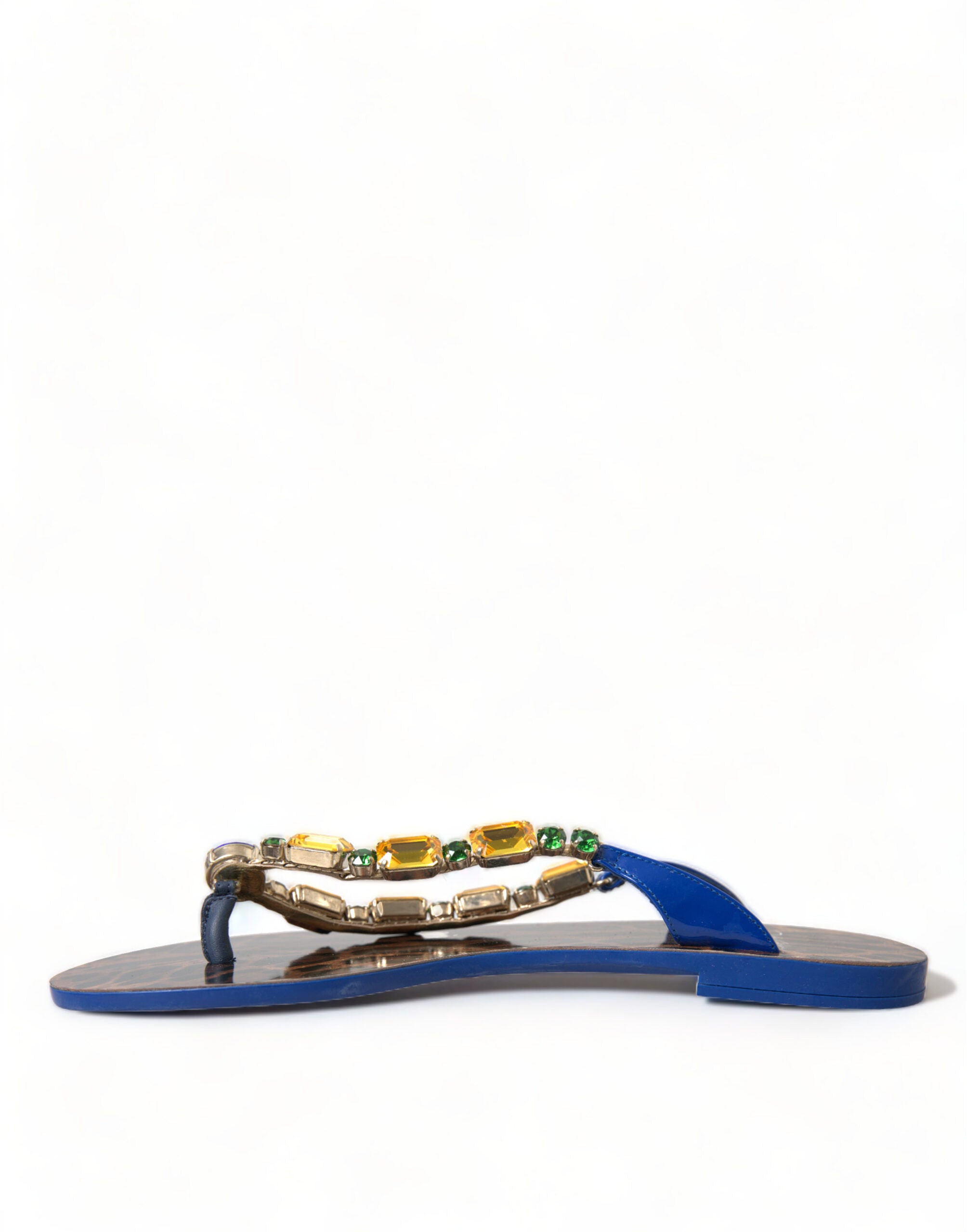 Dolce & Gabbana Blue Crystals Flats Sandals Beachwear Shoes -   -  Dolce & Gabbana.
