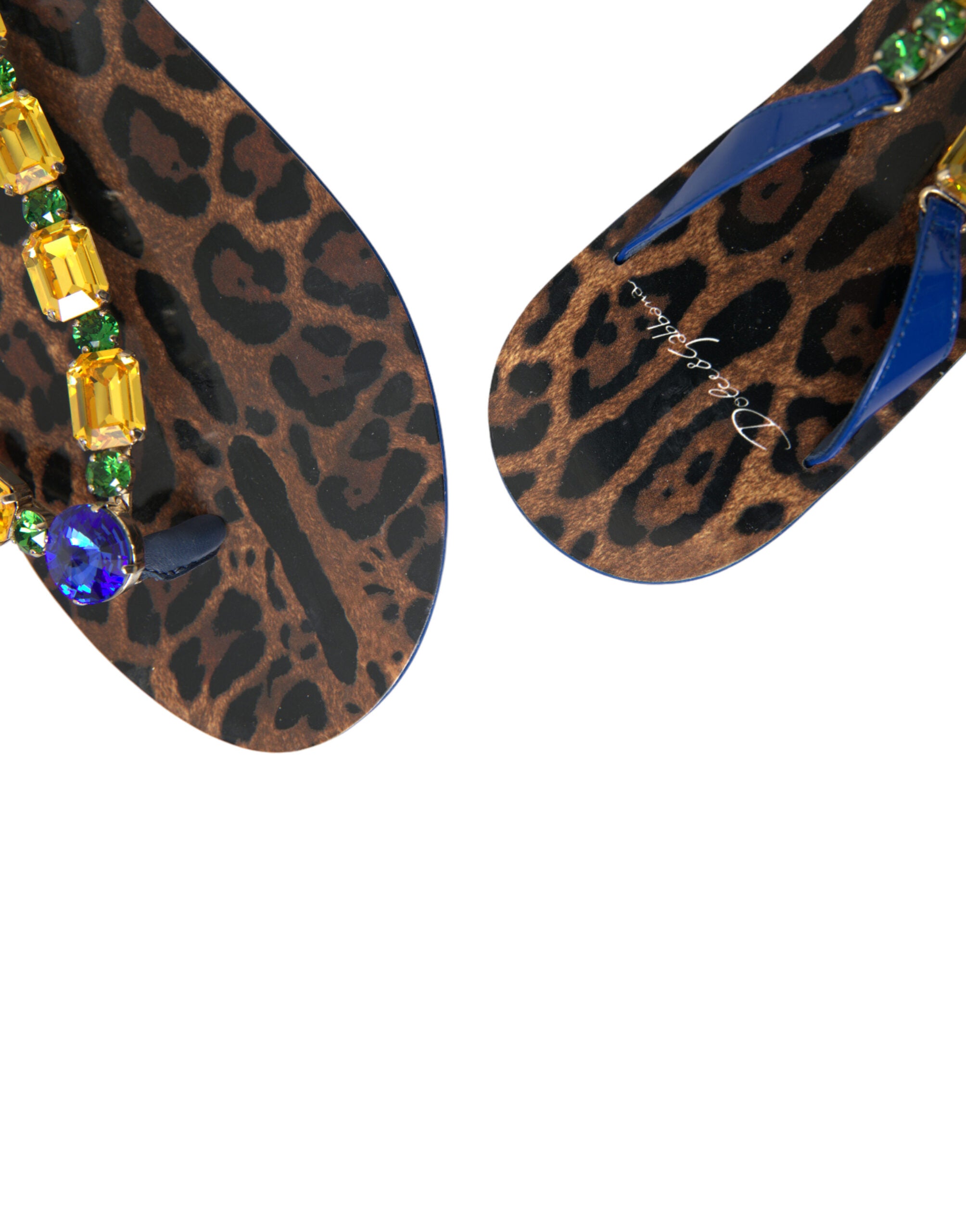 Dolce & Gabbana Blue Crystals Flats Sandals Beachwear Shoes -   -  Dolce & Gabbana.