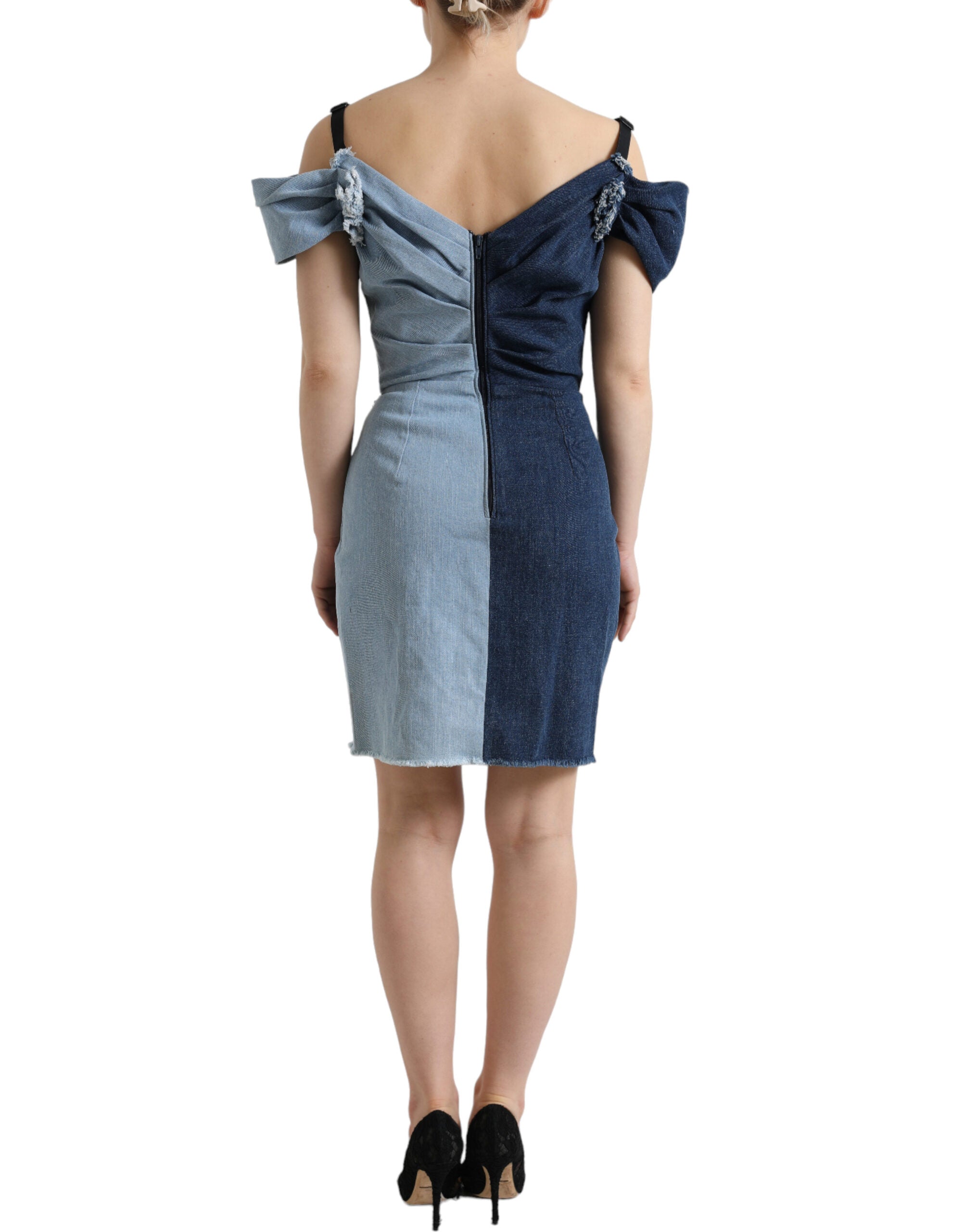 Dolce & Gabbana Blue Patchwork Two Tone Denim Mini Dress -   -  Dolce & Gabbana.
