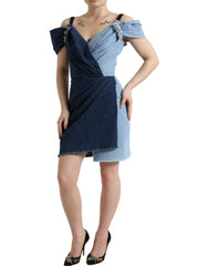 Dolce & Gabbana Blue Patchwork Two Tone Denim Mini Dress -   -  Dolce & Gabbana.