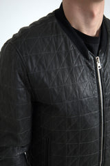 Dolce & Gabbana Black Leather Full Zip Bomber Coat Jacket -   -  Dolce & Gabbana.