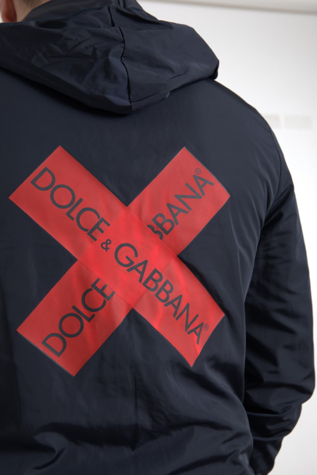 Dolce & Gabbana Blue Hooded Logo Polyester Full Zip Sweater -   -  Dolce & Gabbana.