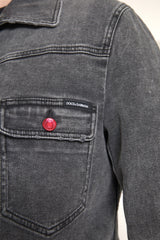 Dolce & Gabbana Gray Washed Cotton Stretch Denim Men Jacket -   -  Dolce & Gabbana.