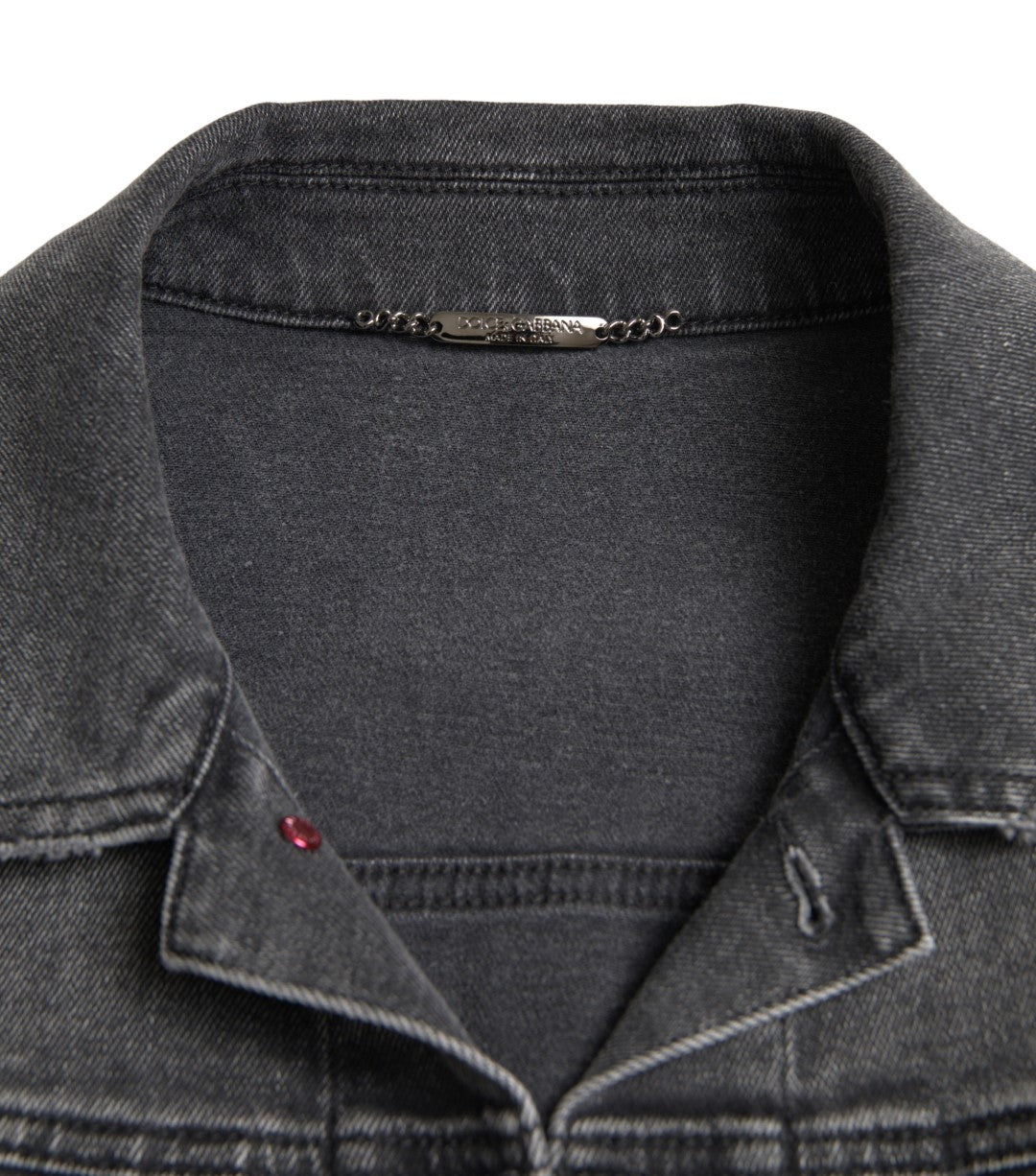 Dolce & Gabbana Gray Washed Cotton Stretch Denim Men Jacket -   -  Dolce & Gabbana.