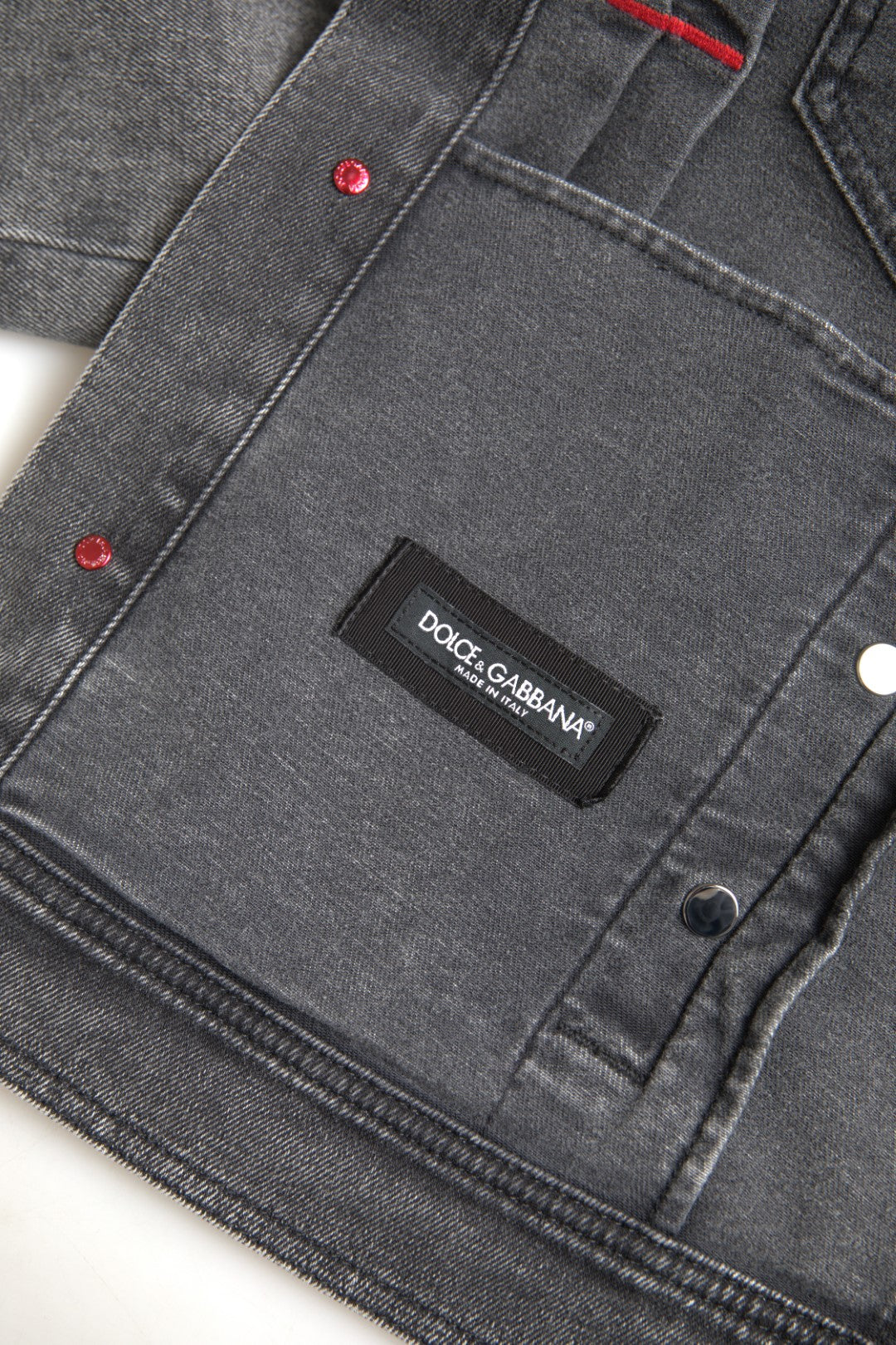 Dolce & Gabbana Gray Washed Cotton Stretch Denim Men Jacket -   -  Dolce & Gabbana.